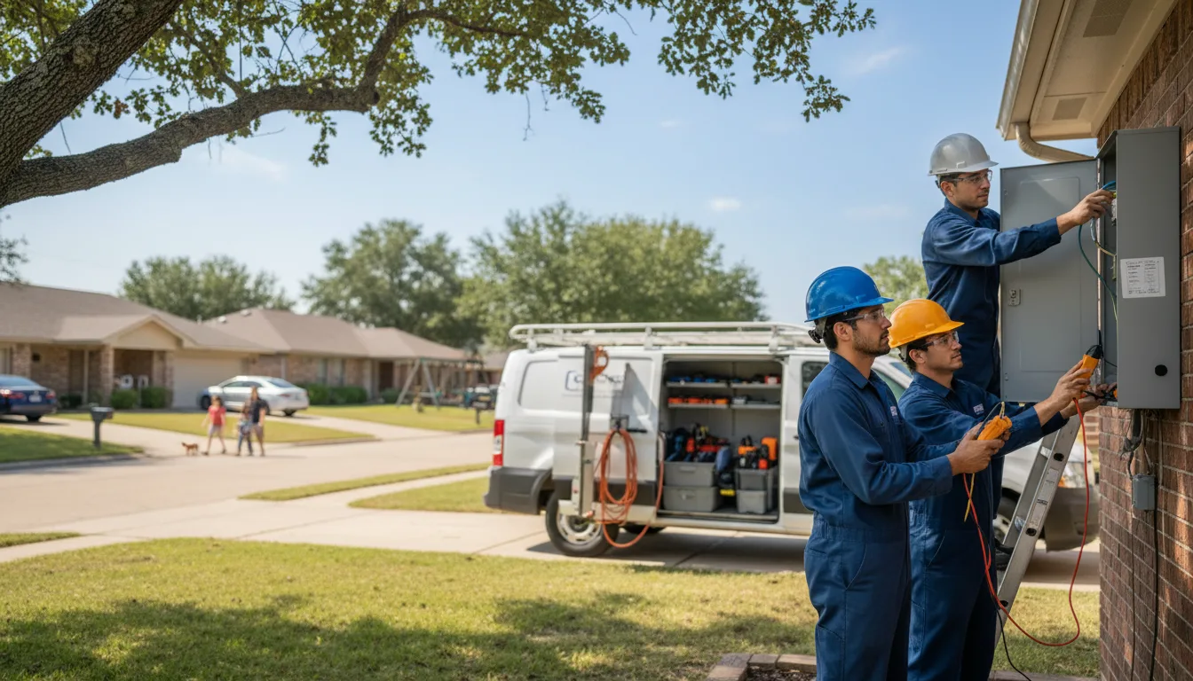 Certified electrician providing emergency electrical services in Louise, TX